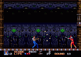 Rolling Thunder 3 (Genesis) screenshot: Most enemies have specific shooting patterns.