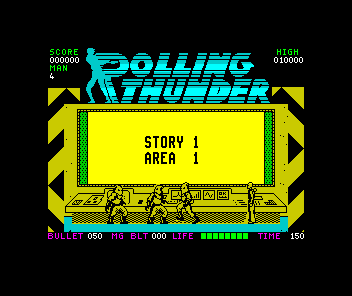 Rolling Thunder (ZX Spectrum) screenshot: Ready to start