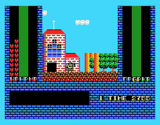 Romancia: Dragon Slayer Jr. (MSX) screenshot: It was a wonderful day when I decided to leave the town...