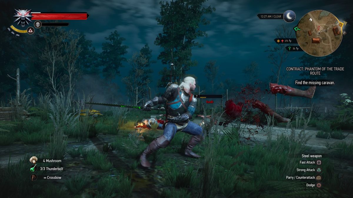 The Witcher 3: Wild Hunt - New Finisher Animations (PlayStation 4) screenshot: New finisher moves are most vivid on human opponents