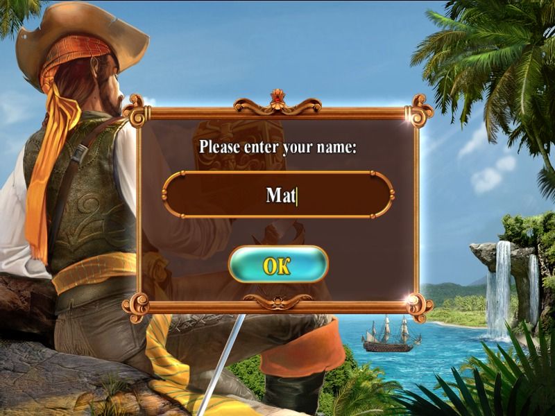 Pirateville (Windows) screenshot: Entering the player's name