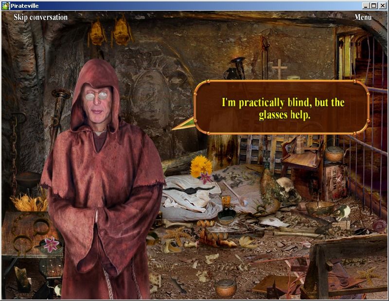 Pirateville (Windows) screenshot: A friend who will help you escape