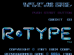 R-Type (SEGA Master System) screenshot: Title Screen