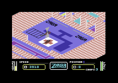 Zaga Mission (Commodore 64) screenshot: Time for a refuel.