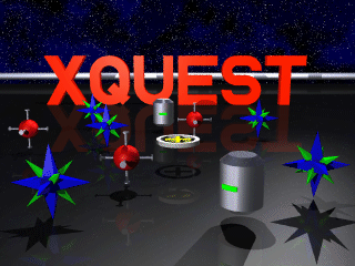 XQuest (DOS) screenshot: Title screen (v1.0)