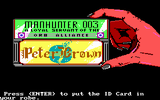 Manhunter 2: San Francisco (DOS) screenshot: An ID card