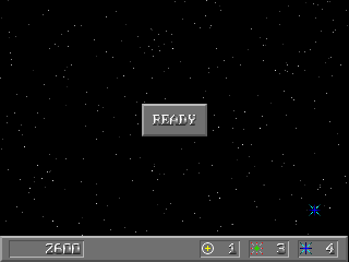 XQuest (DOS) screenshot: Starting a level (v1.0)