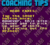 NBA Jam Tournament Edition (Game Gear) screenshot: Coaching tips.