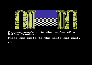 The Quest for the Golden Eggcup (Commodore 64) screenshot: Where now?