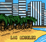 Mickey's Speedway USA (Game Boy Color) screenshot: The Los Angeles intro screen