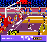 NBA Jam Tournament Edition (Game Gear) screenshot: Goal tending.