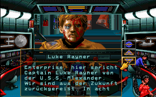 Star Trek: Judgment Rites (DOS) screenshot: The U.S.S. Alexander and Captain Luke Rayner travelled back in time