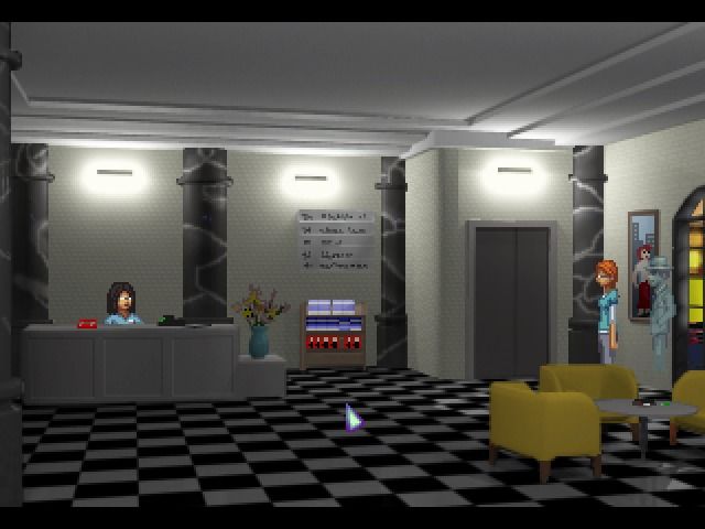 The Blackwell Deception (Windows) screenshot: Receptionist desk at the retirement home