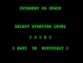 Cuthbert in Space (Dragon 32/64) screenshot: Title screen