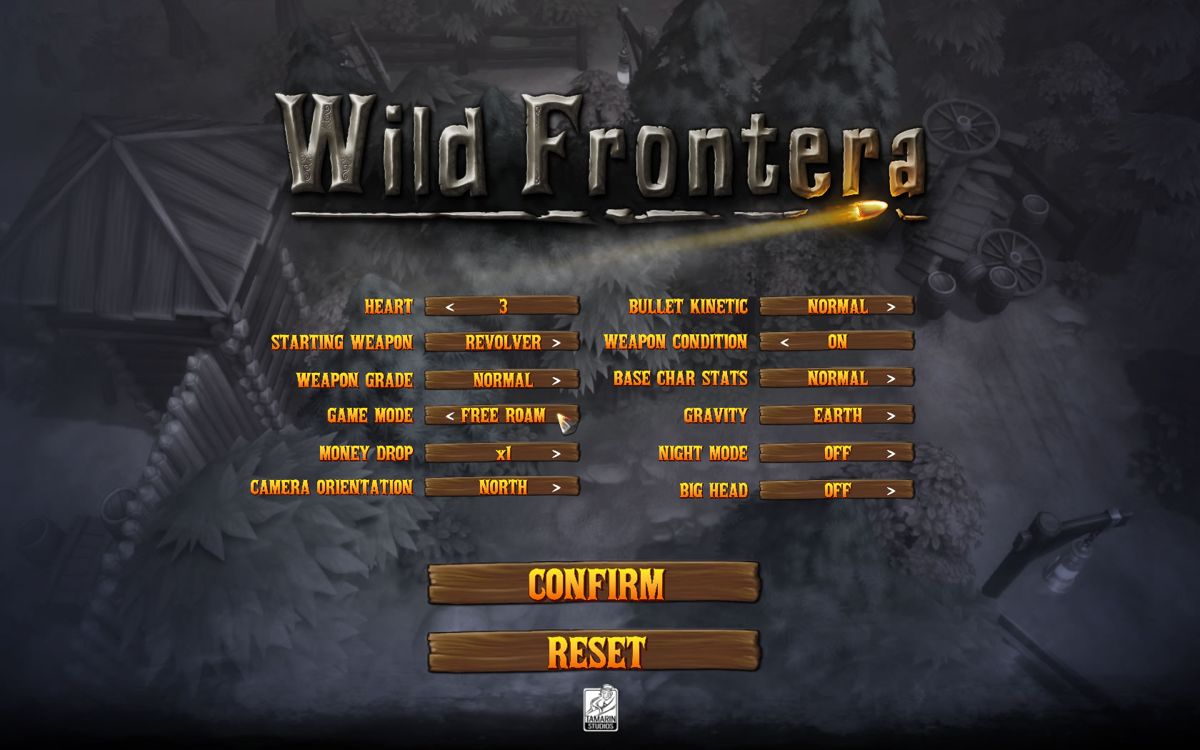 Wild Frontera (Windows) screenshot: Settings screen when setting up a multiplayer game.
