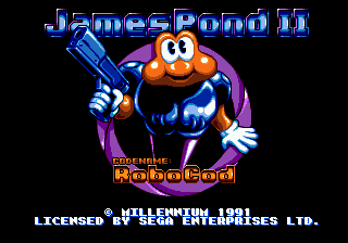 James Pond 2: Codename: RoboCod (Genesis) screenshot: Title (Japanese version)