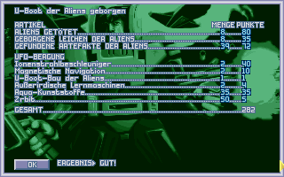 X-COM: Terror from the Deep (DOS) screenshot: Debriefing
