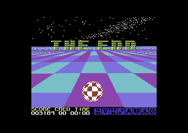 Cosmic Causeway: Trailblazer II (Commodore 64) screenshot: Game over