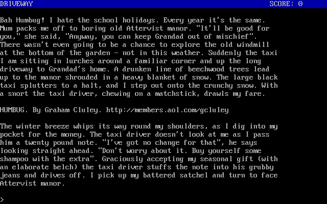 Humbug (DOS) screenshot: Introduction