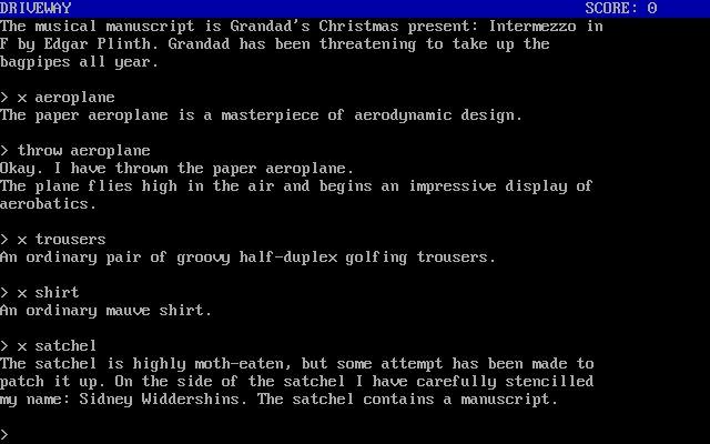 Humbug (DOS) screenshot: Inspecting my goodies.