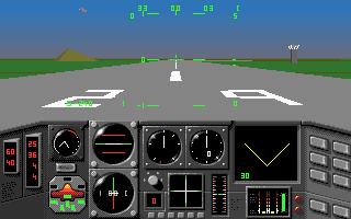 MiG-29 Fulcrum (DOS) screenshot: Start of the Training game (In cockpit on Airfield)