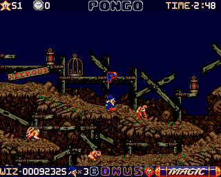 Wiz 'n' Liz (Amiga) screenshot: Mine Land