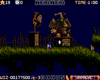 Wiz 'n' Liz (Amiga) screenshot: Too bad for him