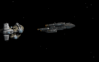 Wing Commander: Privateer (DOS) screenshot: Leaving a mining base