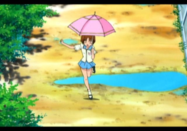 First Kiss Stories (PlayStation 2) screenshot: First Kiss Story II - Opening movie, jumping over puddles