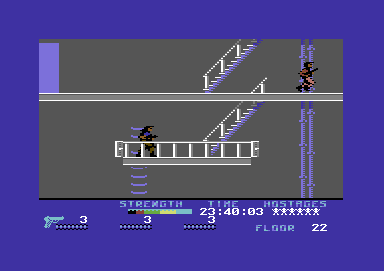 Persian Gulf Inferno (Commodore 64) screenshot: Your mission begins here, time is running.