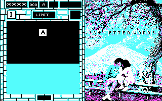 Wordtris (DOS) screenshot: Starting a new game. (CGA)