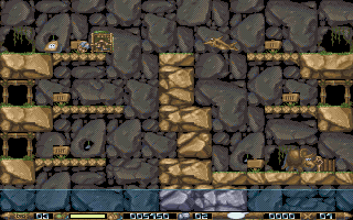 Ugh! (DOS) screenshot: Level 59 - Bird is coming, hurry up!