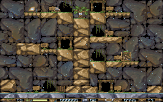 Ugh! (DOS) screenshot: Level 62 - Rain Drops...