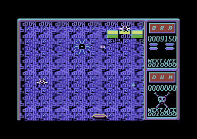 Batty (Commodore 64) screenshot: Monsters bombing at me