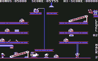 Hard Hat Mack (Commodore 64) screenshot: Stage 2