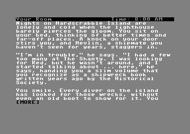 Cutthroats (Commodore 64) screenshot: The opening screen.
