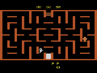 Malagai (Atari 2600) screenshot: I'm out of time. They're attacking. I better get back to my compartment.