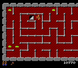 The Tower of Druaga (NES) screenshot: Here you are, the door open to the next floor.