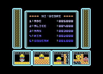 One Man and His Droid (Atari 8-bit) screenshot: Hi-Score screen