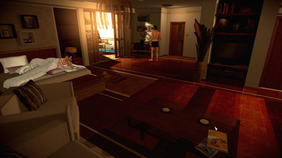 Memento Mori 2: Guardians of Immortality (Windows) screenshot: Lara and Max in their hotel room during the honeymoon