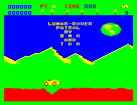 Lunar Rover Patrol (Dragon 32/64) screenshot: The game starts