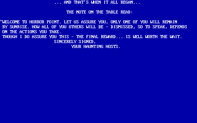 Final Soul (DOS) screenshot: Introduction: a parting challenge