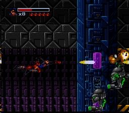 The Death and Return of Superman (SNES) screenshot: Superboy vs the flying robots