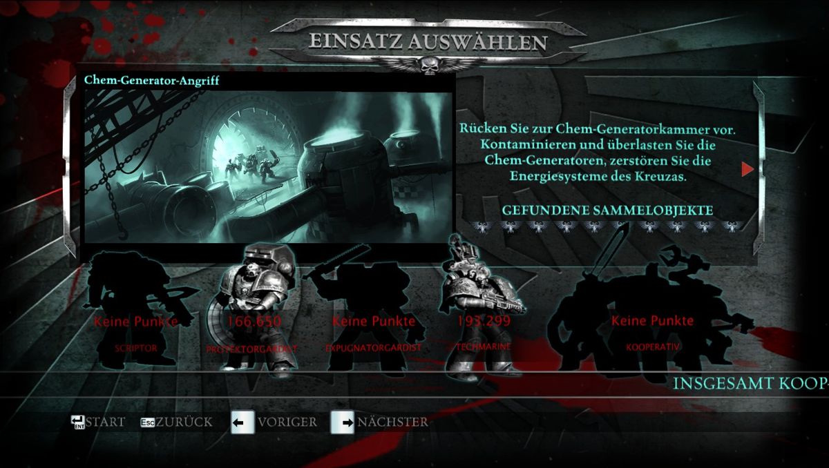 Warhammer 40,000: Kill Team (Windows) screenshot: Mission selection