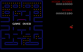 Pac PC (DOS) screenshot: Game Over