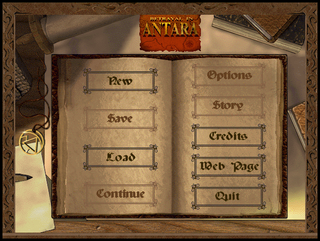 Betrayal in Antara (Windows) screenshot: Main menu