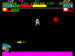 Lunar Jetman (ZX Spectrum) screenshot: I'm afraid I hadn't got time to do anything to stop the missile.