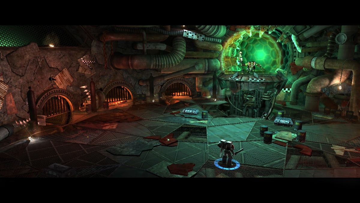 Warhammer 40,000: Kill Team (Windows) screenshot: Cut scene next to a boss battle.