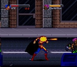 The Death and Return of Superman (SNES) screenshot: Heat vision