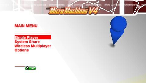 Micro Machines V4 (PSP) screenshot: Main menu
